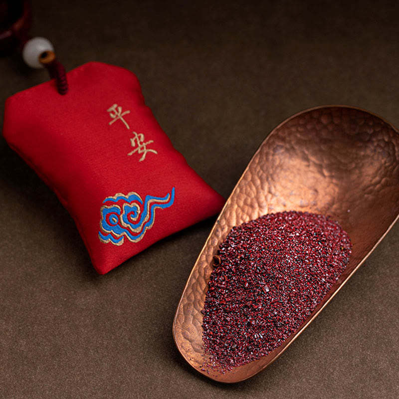 Tibetan Small Leaf Red Sandalwood Lotus Cinnabar Sachet Protection Tassel Car Hanging Decoration