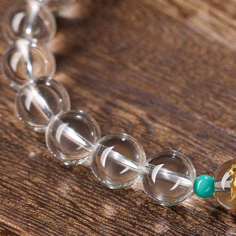 925 Sterling Silver Chinese Zodiac Natal mystic zen Auspicious Groups White Crystal Hetian Jade Healing Bracelet