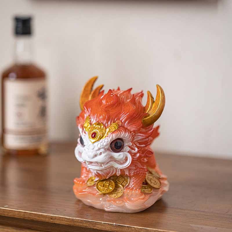Color Changing Small Kirin Resin Tea Pet Home Figurine Decoration