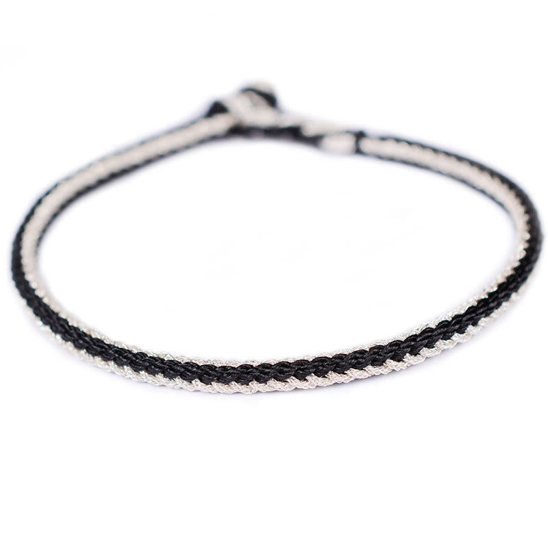 Two-Color Rope Handcrafted Eight Thread Peace Knot Bracelet