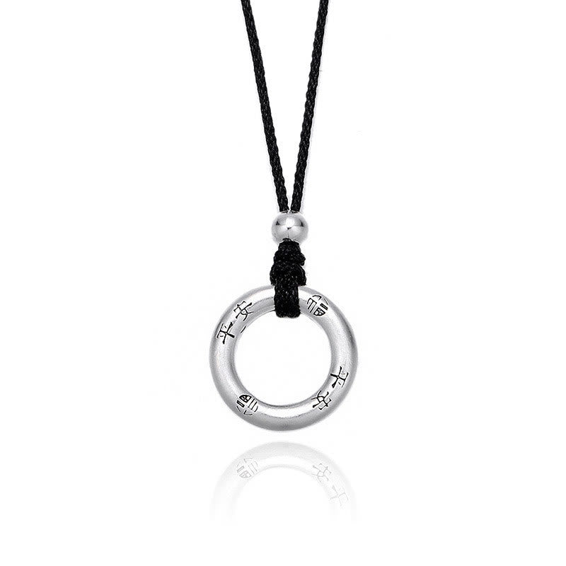 999 Sterling Silver Peace Buckle Protection Necklace Pendant