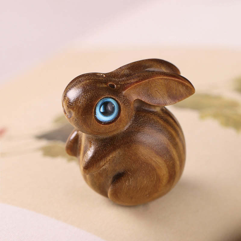 Small Leaf Red Sandalwood Green Sandalwood Lucky Mini Rabbit Relaxation Decoration