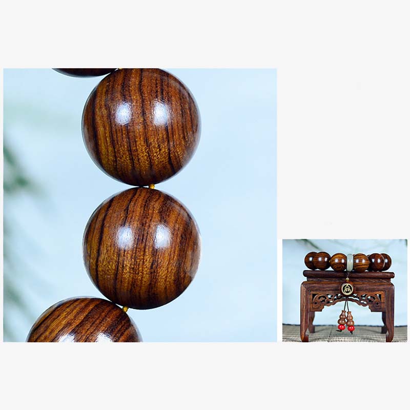 Rosewood Warmth Calm Gourd Charm Bracelet