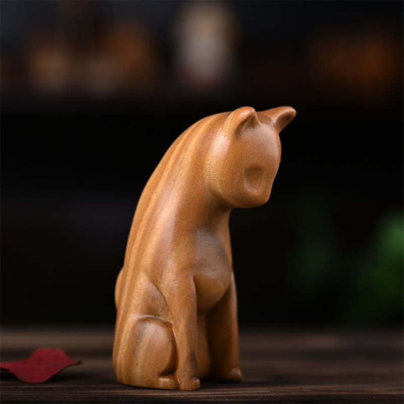 Small Cat Mouse Green Sandalwood African Red Rosewood Peace Home Decoration