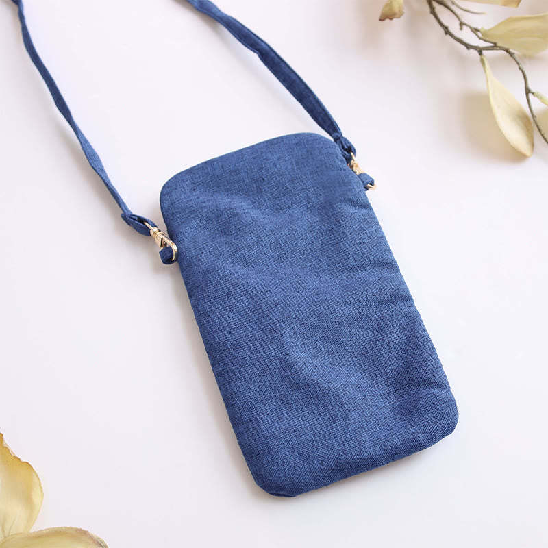 Small Embroidered Flowers Crossbody Bag Shoulder Bag Cellphone Bag 11*20cm