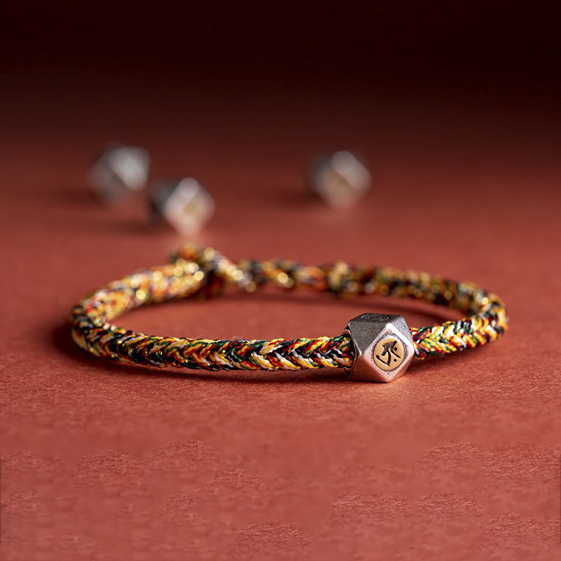 925 Sterling Silver Handmade Chinese Zodiac Natal mystic zen Luck Protection Braided String Bracelet