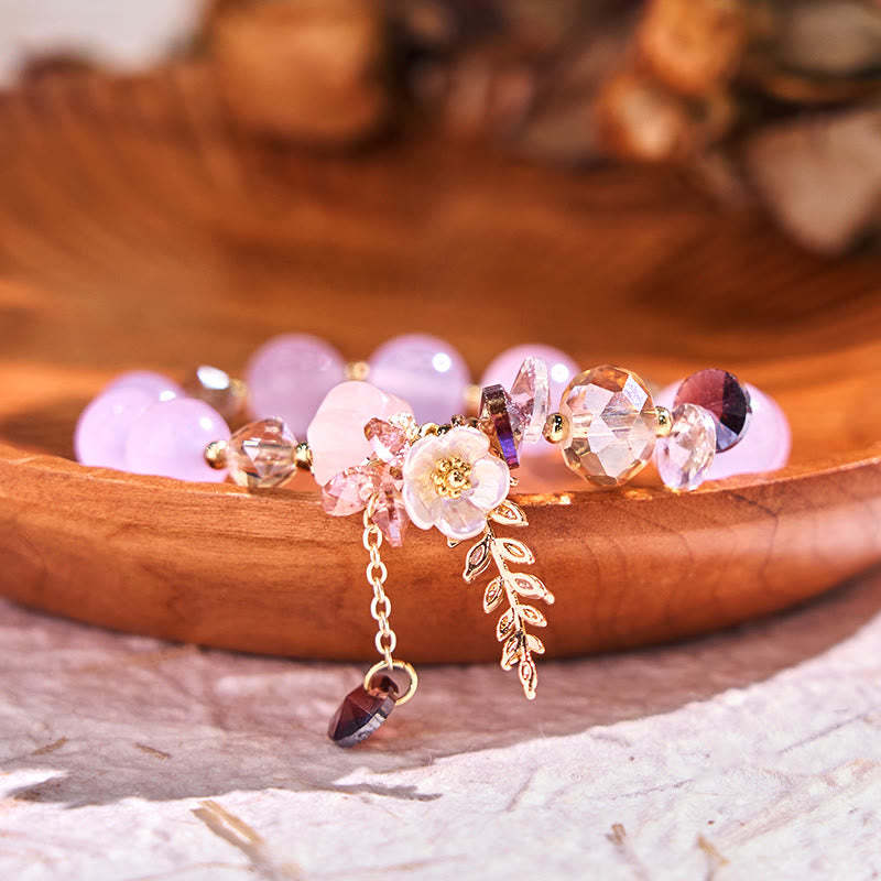 Blue Crystal Amethyst Sun Stone Green Aventurine Healing Bracelet