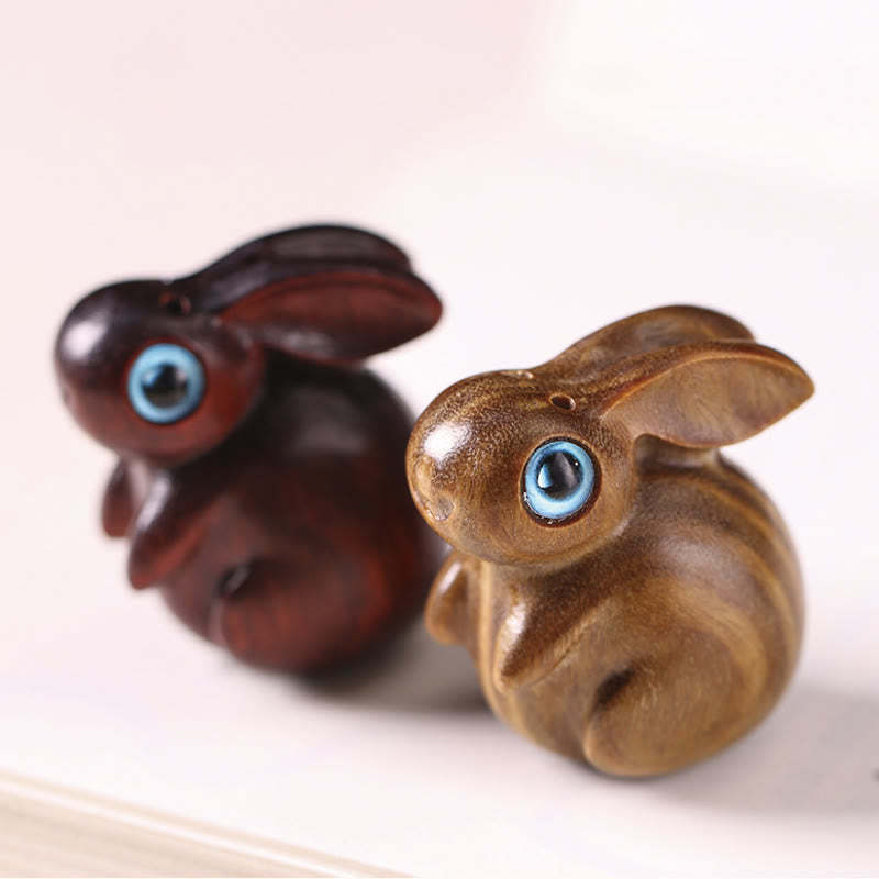 Small Leaf Red Sandalwood Green Sandalwood Lucky Mini Rabbit Relaxation Decoration