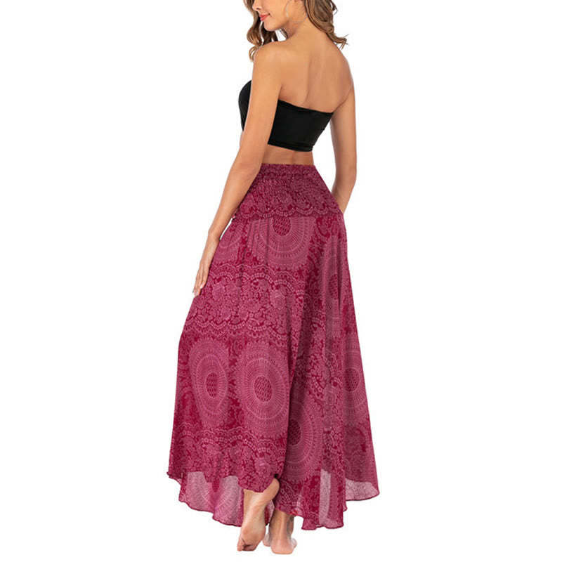 Two Style Wear Boho Compass Rose Flower Skirt Dress