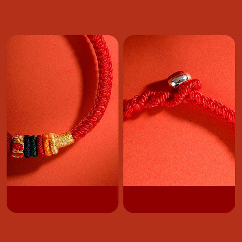 Year of the Dragon 925 Sterling Silver Chinese Zodiac Cinnabar Auspicious Matches Blessing Bracelet