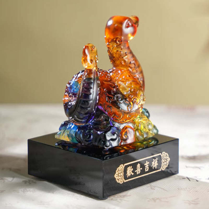 Year Of The Snake Auspicious Clouds Joy And Auspiciousness Liuli Art Piece Home Decoration