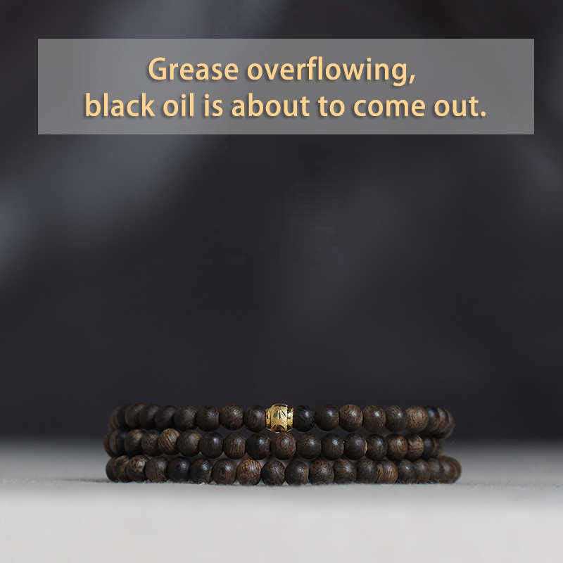 108 Mala Beads 999 Gold Bead Rare 5mm Brunei Black Qinan Agarwood Peace Strength Bracelet