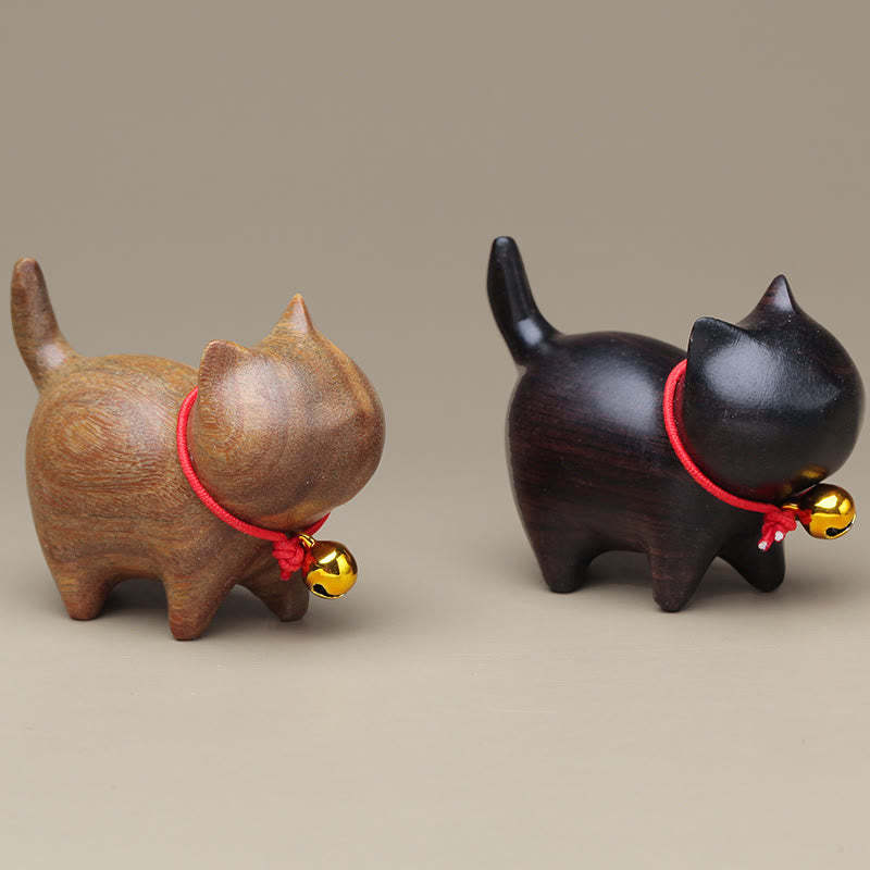 Green Sandalwood Small Leaf Red Sandalwood Cute Cat Animals Soothing Peace Decorations