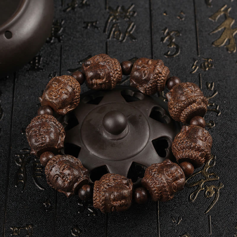 Agarwood mystic zen Carved Calm Bracelet