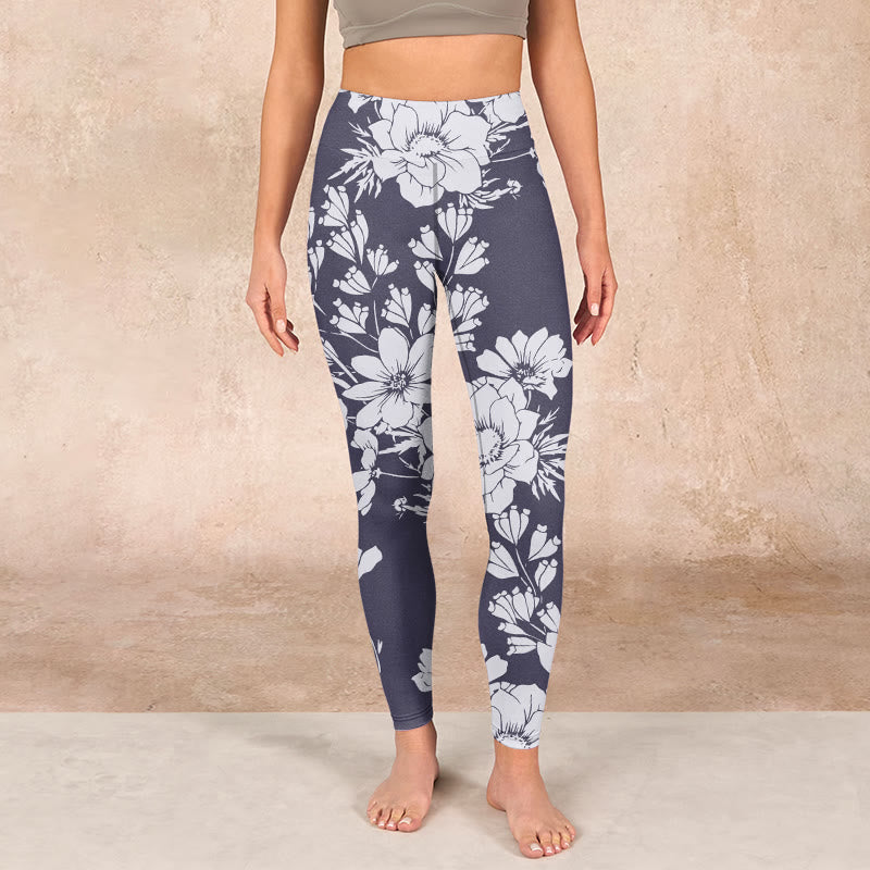 Flowers Blossom Print Sports Fitness Leggings Women's Yoga Pants