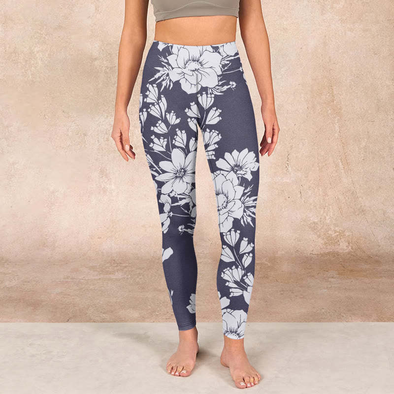 Flowers Blossom Print Sports Fitness Leggings Women's Yoga Pants