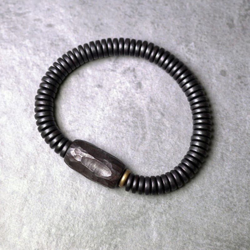 Ebony Wood Copper Brass Holey Balance Bracelet
