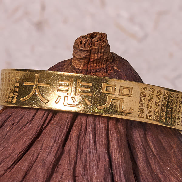Great Compassion Mantra Copper Brass Luck Power Bracelet Bangle
