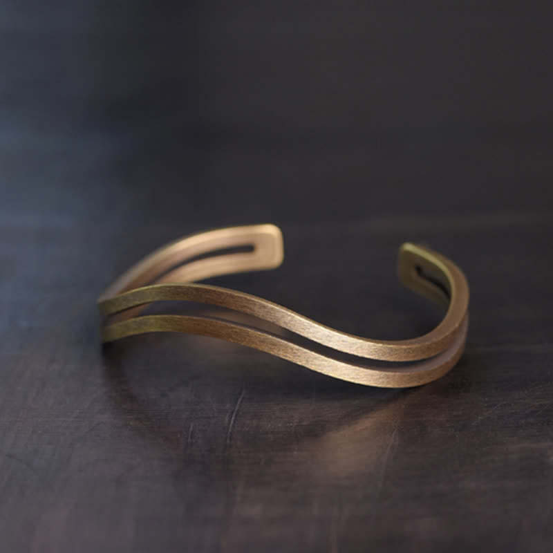 Rustic Copper Luck Viking Cuff Bracelet