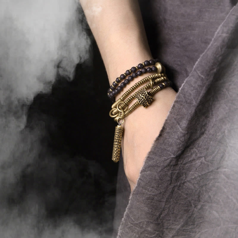 Vintage Lava Rock Copper Healing Multilayered Bracelet