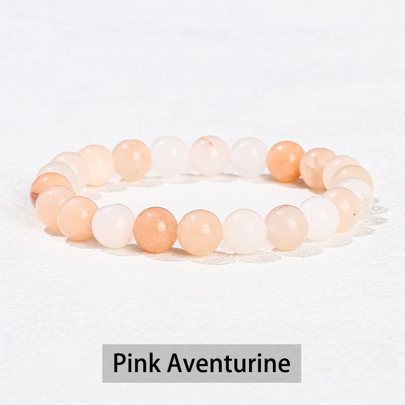 Various Crystal Stone Amethyst Green Aventurine Rose Quartz Healing Bracelet