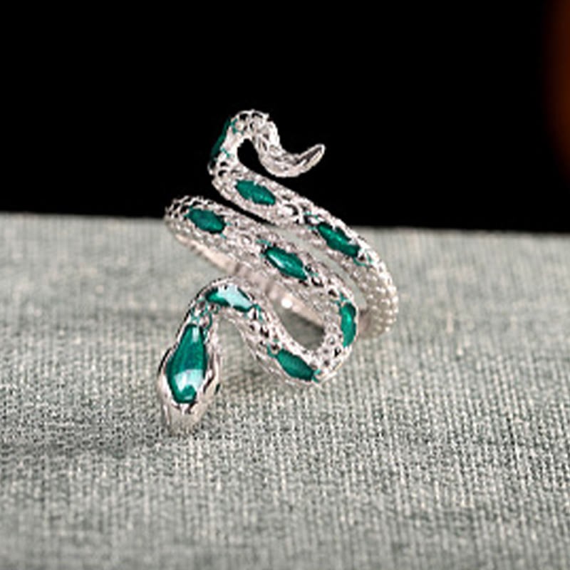 925 Sterling Silver Year Of The Snake Adjustable Blessing Ring