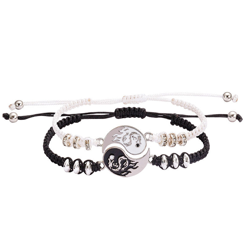 2pcs Yin Yang Dragon Couple Bracelet
