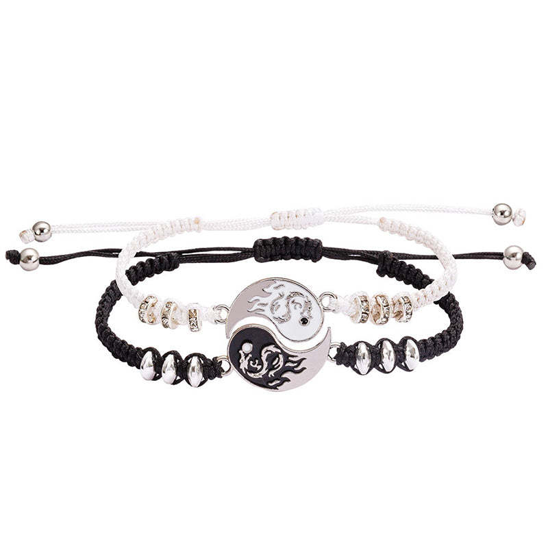 2pcs Yin Yang Dragon Couple Bracelet