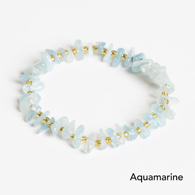 Natural Irregular Shape Stone Crystal Meditation Balance Bracelet