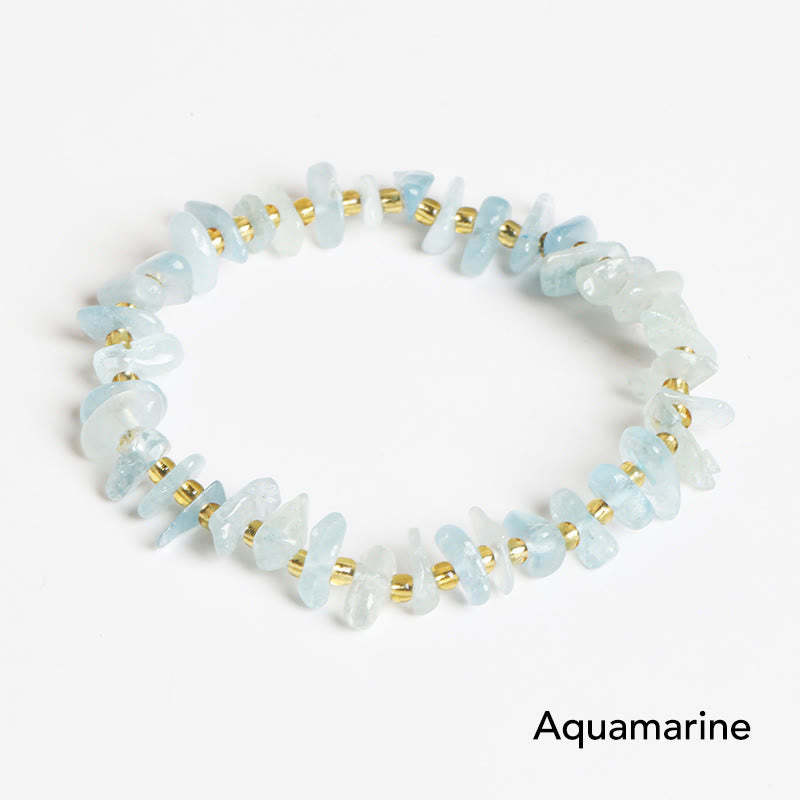 Natural Irregular Shape Stone Crystal Meditation Balance Bracelet