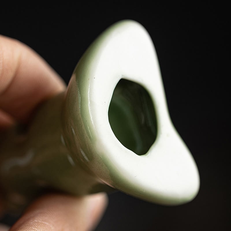 Mini Small Meditation Lotus Resting Frog Ceramic Wealth Luck Home Tea Pet Figurine Decoration