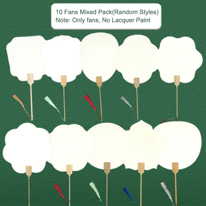 DIY Chinese Lacquer Fan Blank Painting Handheld Fan