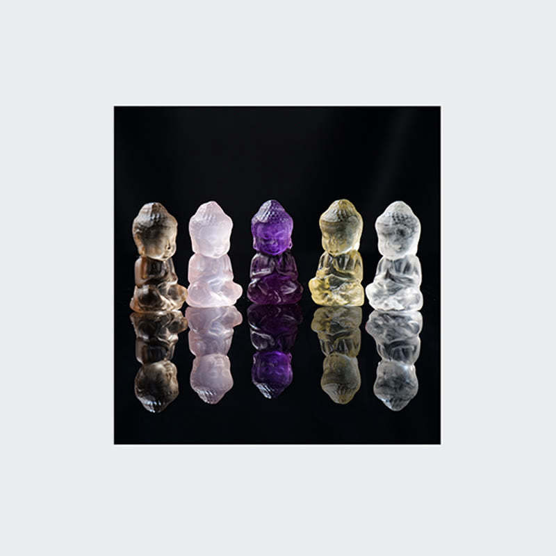Various Crystal Amethyst Pink Crystal White Crystal Citrine mystic zen Carved Spiritual Healing Necklace Pendant Decoration (Extra 30% Off | USE CODE: FS30)