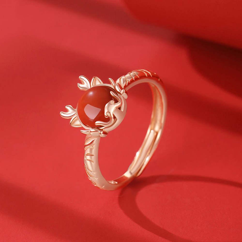 ???A Flash Sale-  925 Sterling Silver Year of the Dragon Cinnabar Red Agate Dragon Protection Bracelet Necklace Pendant Earrings Ring
