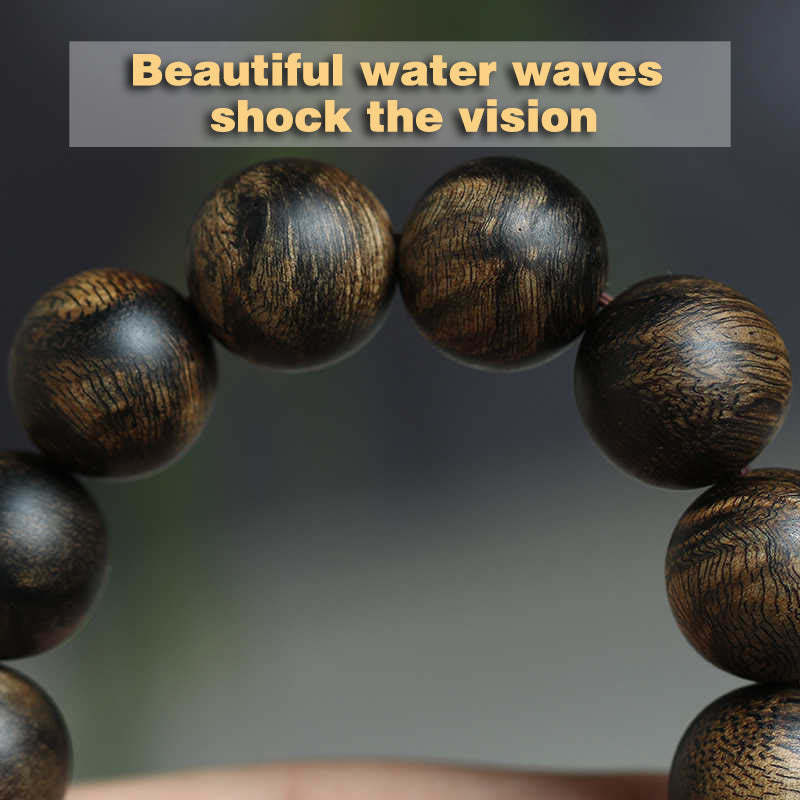Rare Brunei Agarwood Water Ripple Pattern Peace Calm Bracelet