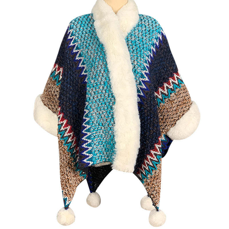 Tibetan Multicolored Striped Shawl Winter Cozy Travel Scarf Wrap