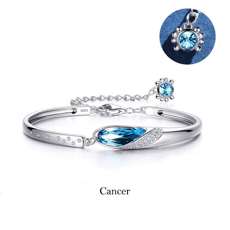 925 Silver Plated Copper 12 Constellations of the Zodiac Charm Bracelet