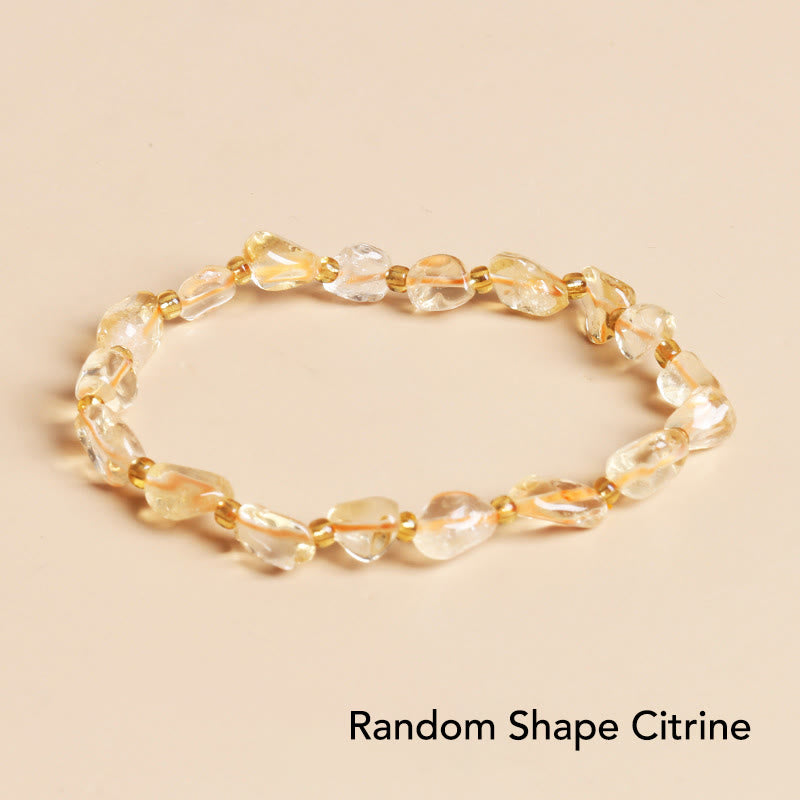 Natural Irregular Shape Stone Crystal Meditation Balance Bracelet