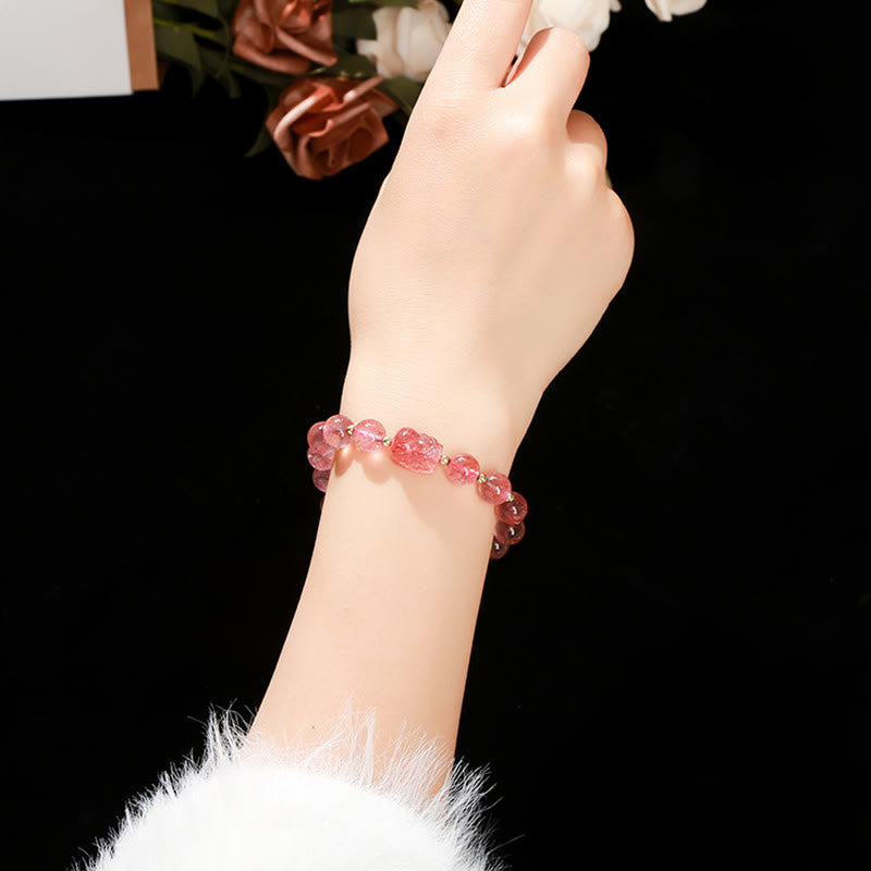 Various Crystal PIXIU Pink Crystal Warmth Bracelet