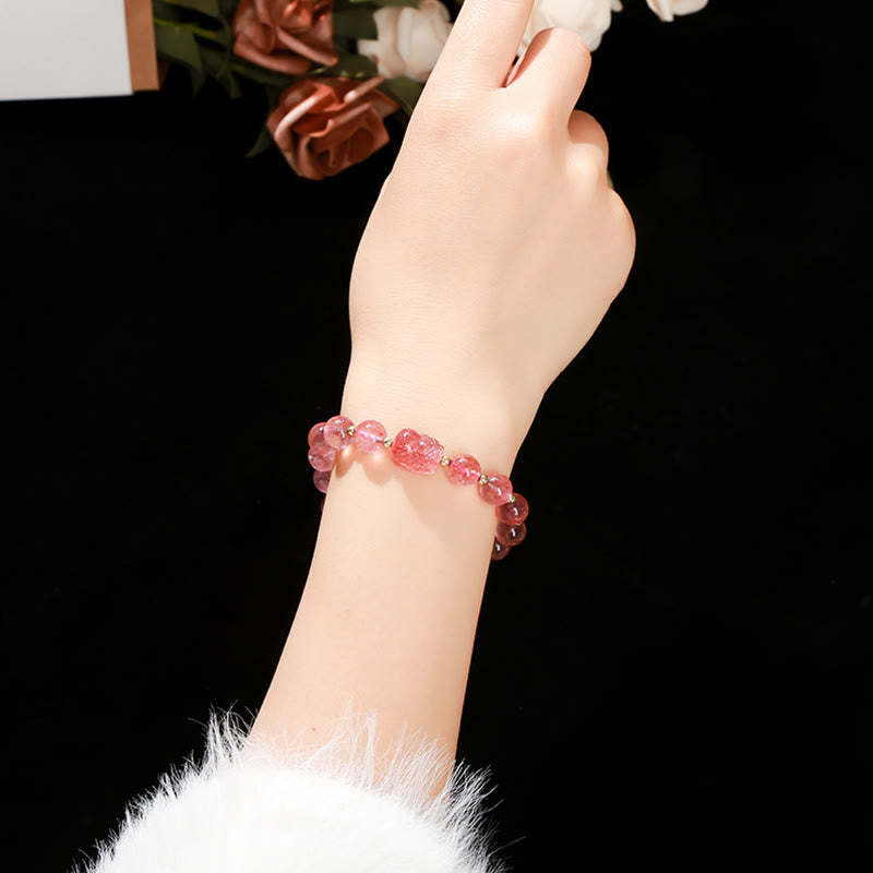 Various Crystal PIXIU Pink Crystal Warmth Bracelet