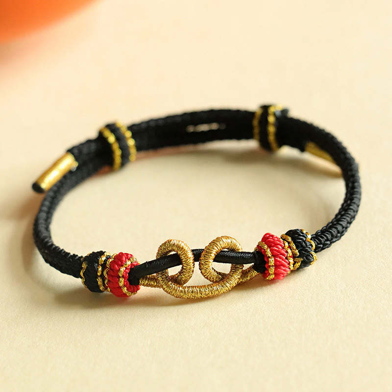 Handmade Ingot Pattern Braided String Protection Bracelet