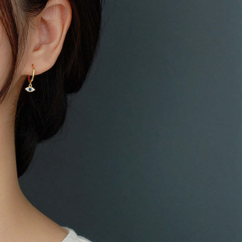 925 Sterling Silver Evil Eye Blessing Protection Stud Earrings