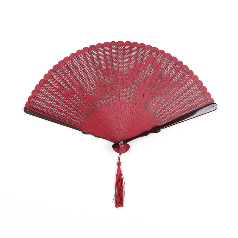 Retro Bamboo Hollow Engraving Handheld Bamboo Folding Fan