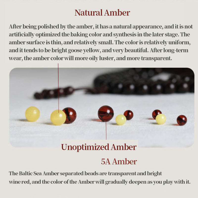 108 Mala Beads 4.8 Stars With Gold Star Indian Small Leaf Red Sandalwood Amber Turquoise Chinese Knotting Blessing Bracelet