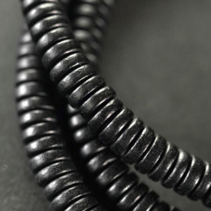 Ebony Wood Copper Brass Balance Triple Wrap Bracelet