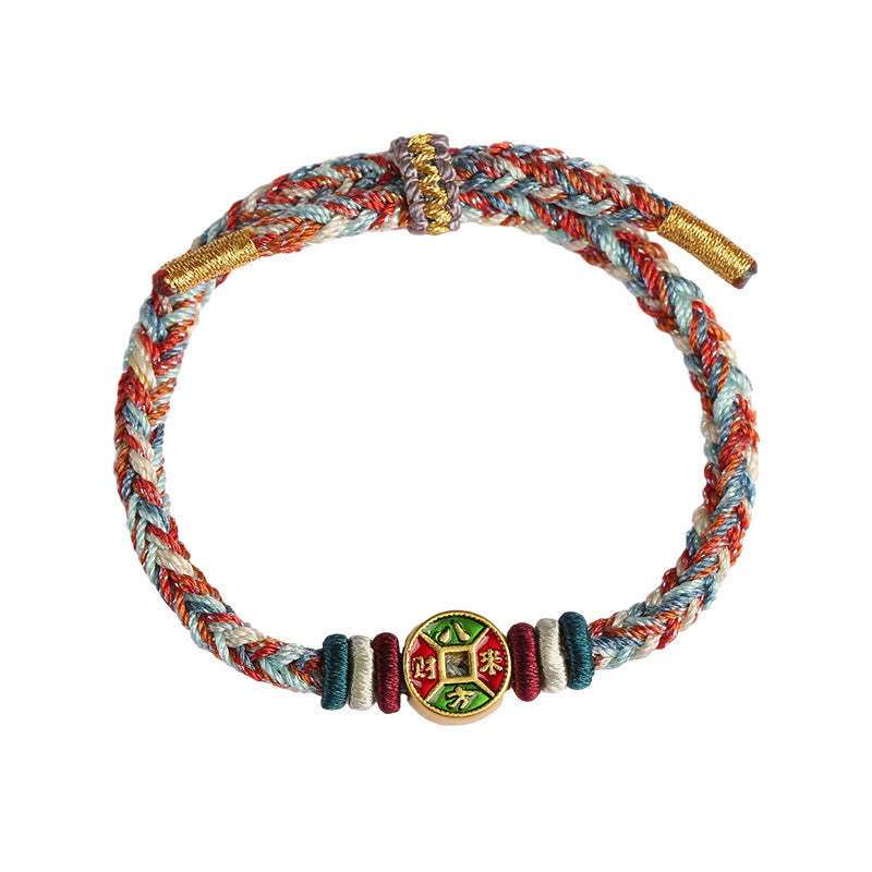 ???A Flash Sale-  Colorful Rope Wealth Comes From All Directions Handmade Eight Thread Peace Knot Luck Bracelet