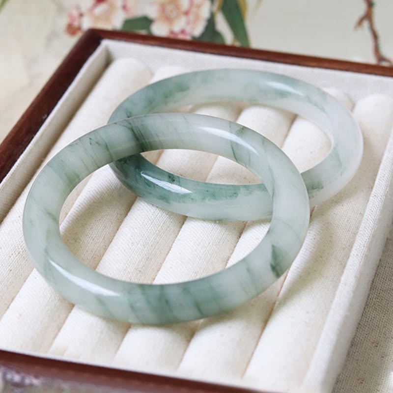 Natural Jade Luck Prosperity Bangle Bracelet