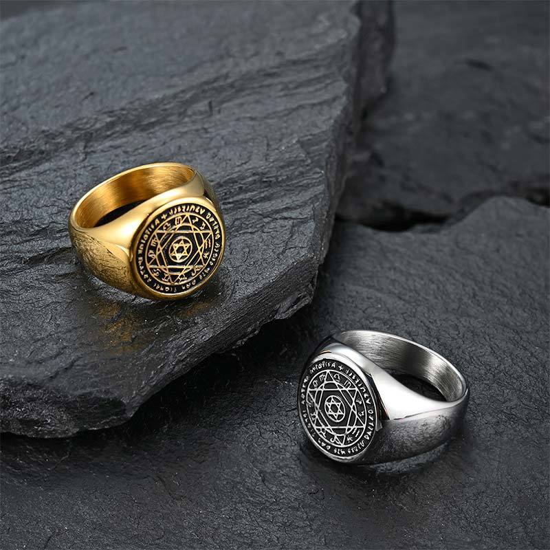 12 Constellations of the Zodiac Star of David Protection Ring