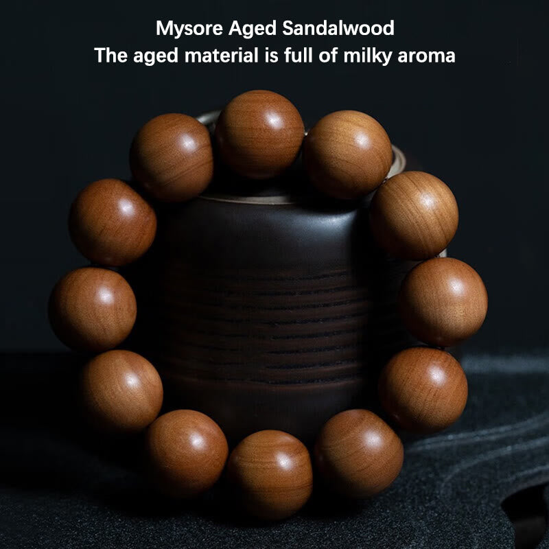 Mysore Sandalwood Wood Bead Healing Mala Bracelet