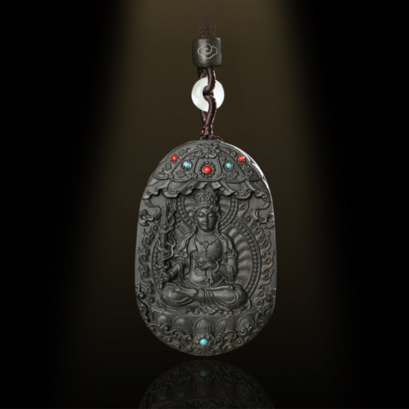 Chinese Zodiac Natal mystic zen Agarwood Om Mani Padme Hum Lotus Peace Necklace Pendant